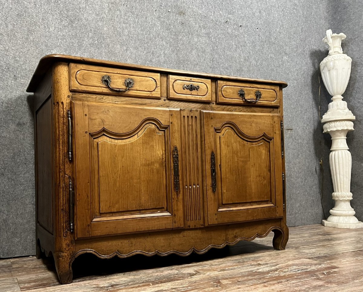 Buffet / Sideboard Louis XV Period In Solid Walnut -photo-1