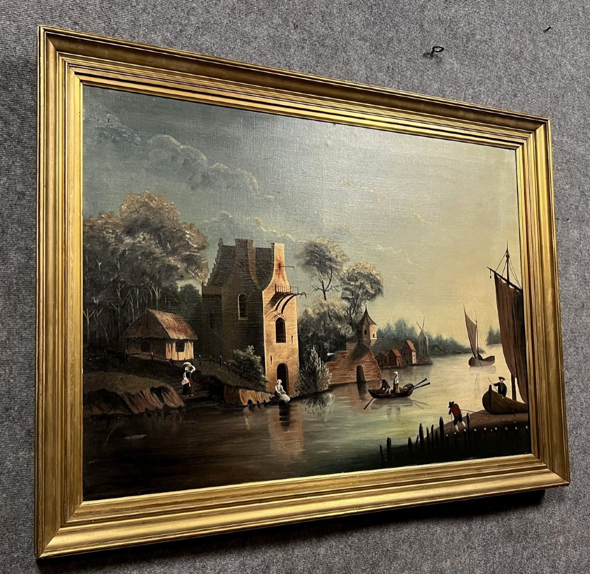 19th Century Dutch School: Very Important Oil Painting On Canvas / H85x112cm-photo-3