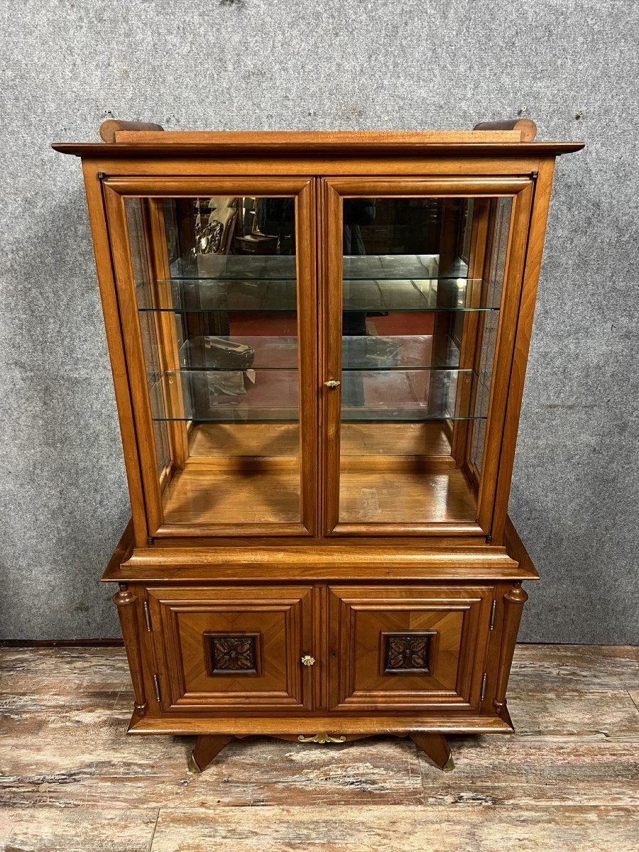 Art Deco Period Bookcase In Light Walnut -photo-1