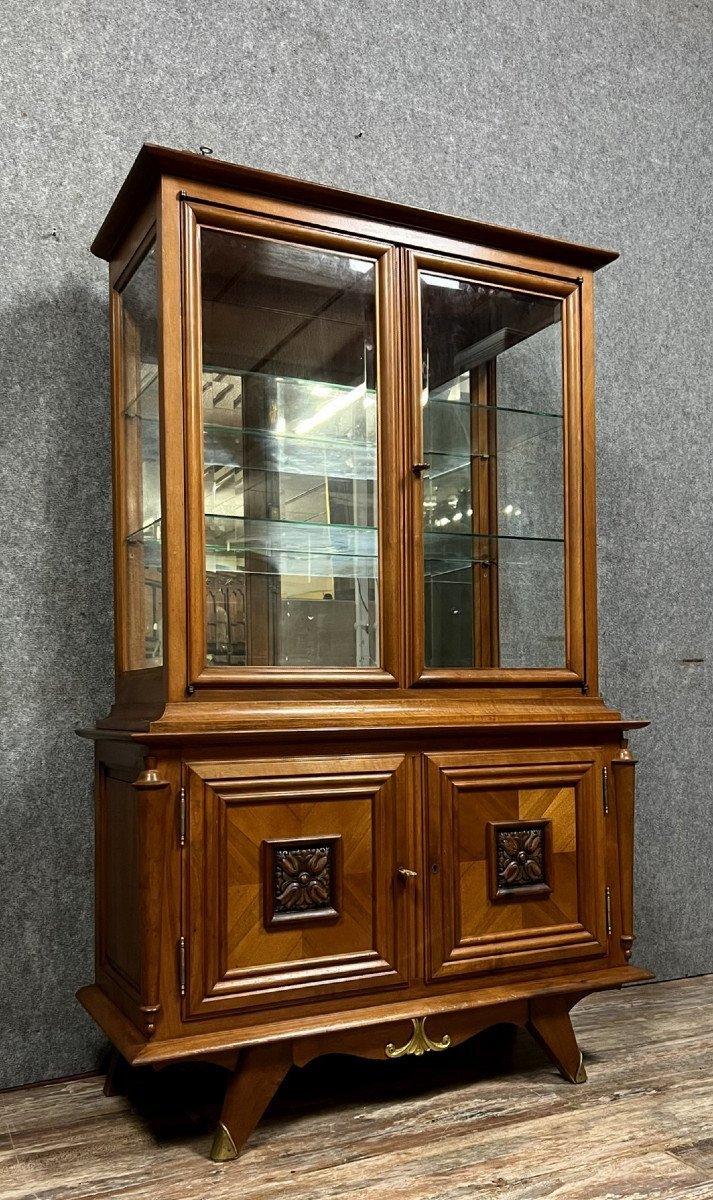 Art Deco Period Bookcase In Light Walnut -photo-2