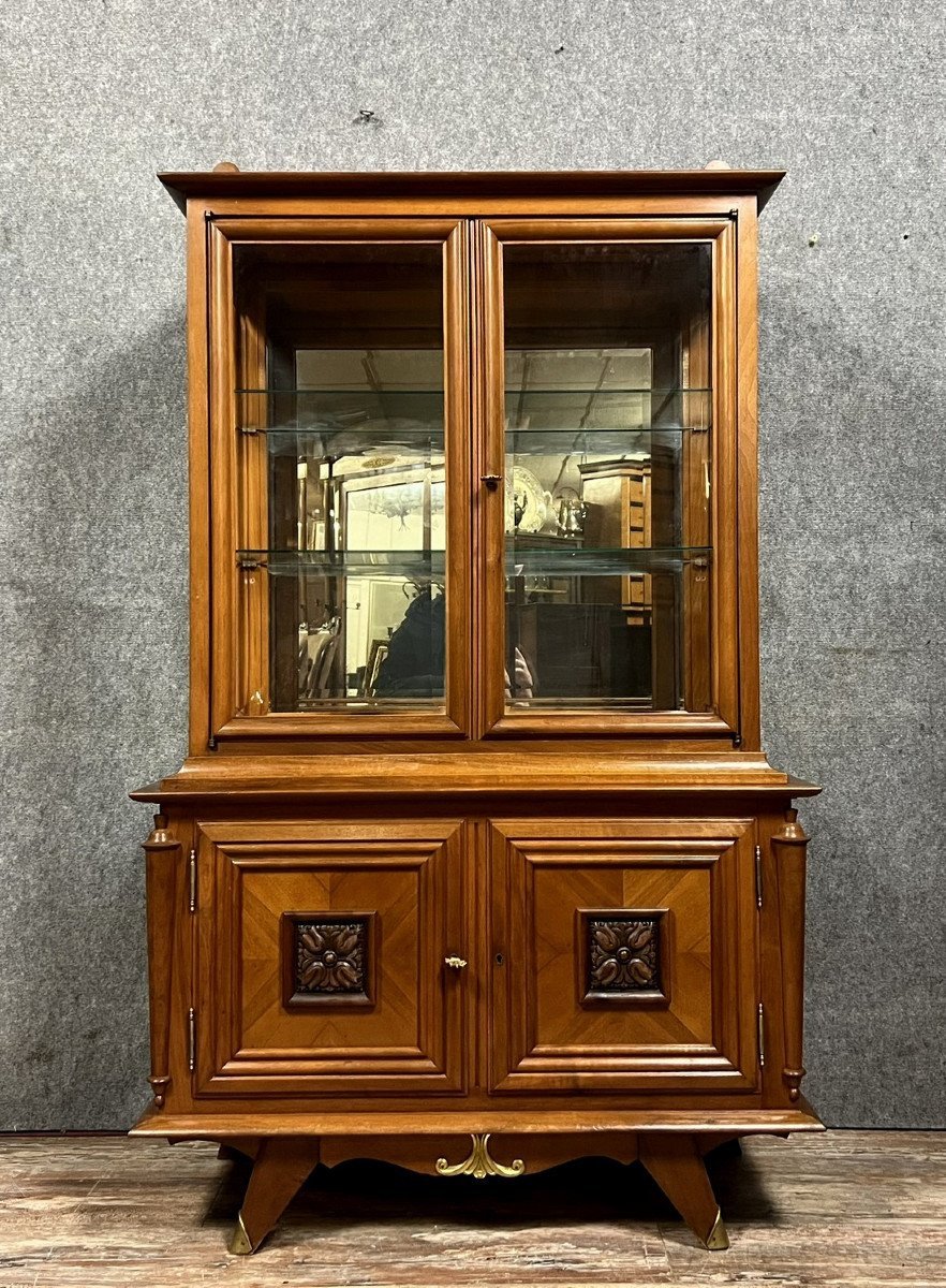 Art Deco Period Bookcase In Light Walnut -photo-5