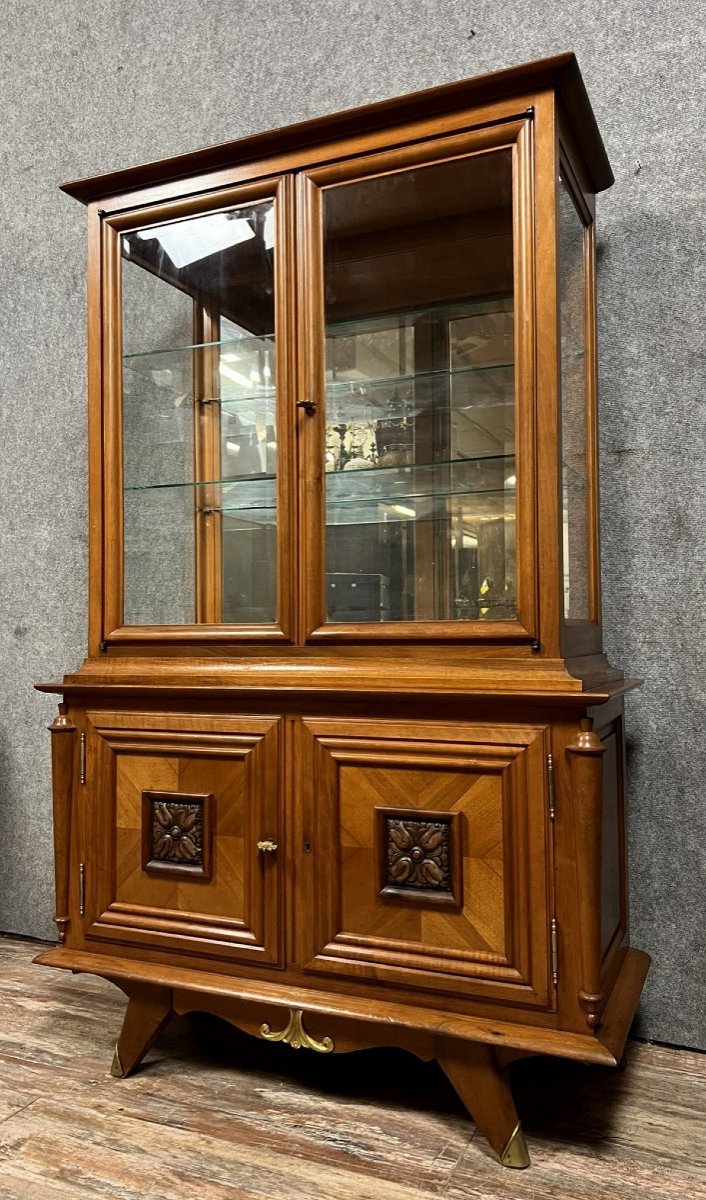 Art Deco Period Bookcase In Light Walnut 