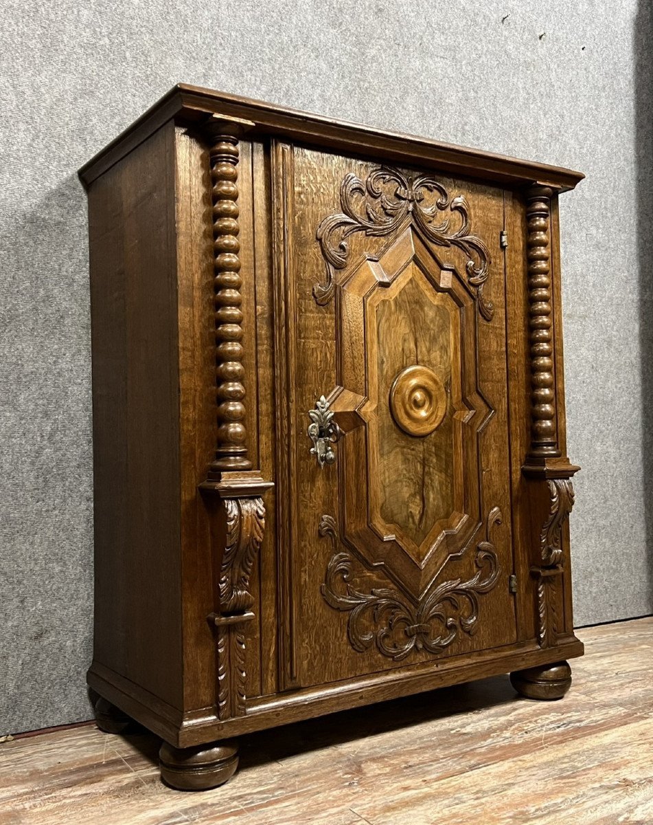 Ceremonial Furniture In Oak And Burl Louis XIII Period -photo-1