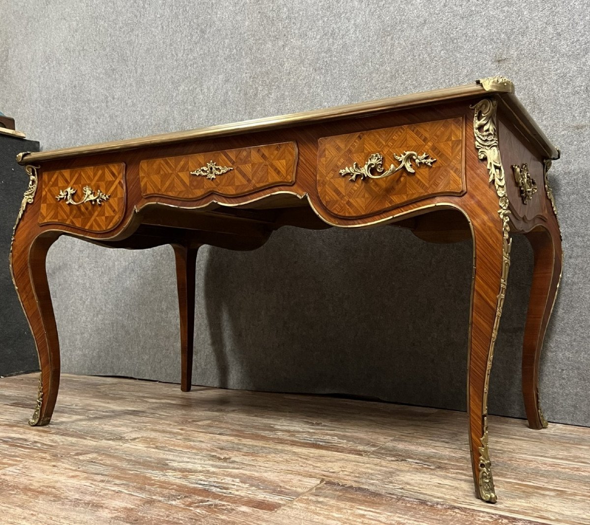 According To The Creations Of Charles Cressent: Double-sided Minister's Desk In Rosewood -photo-2