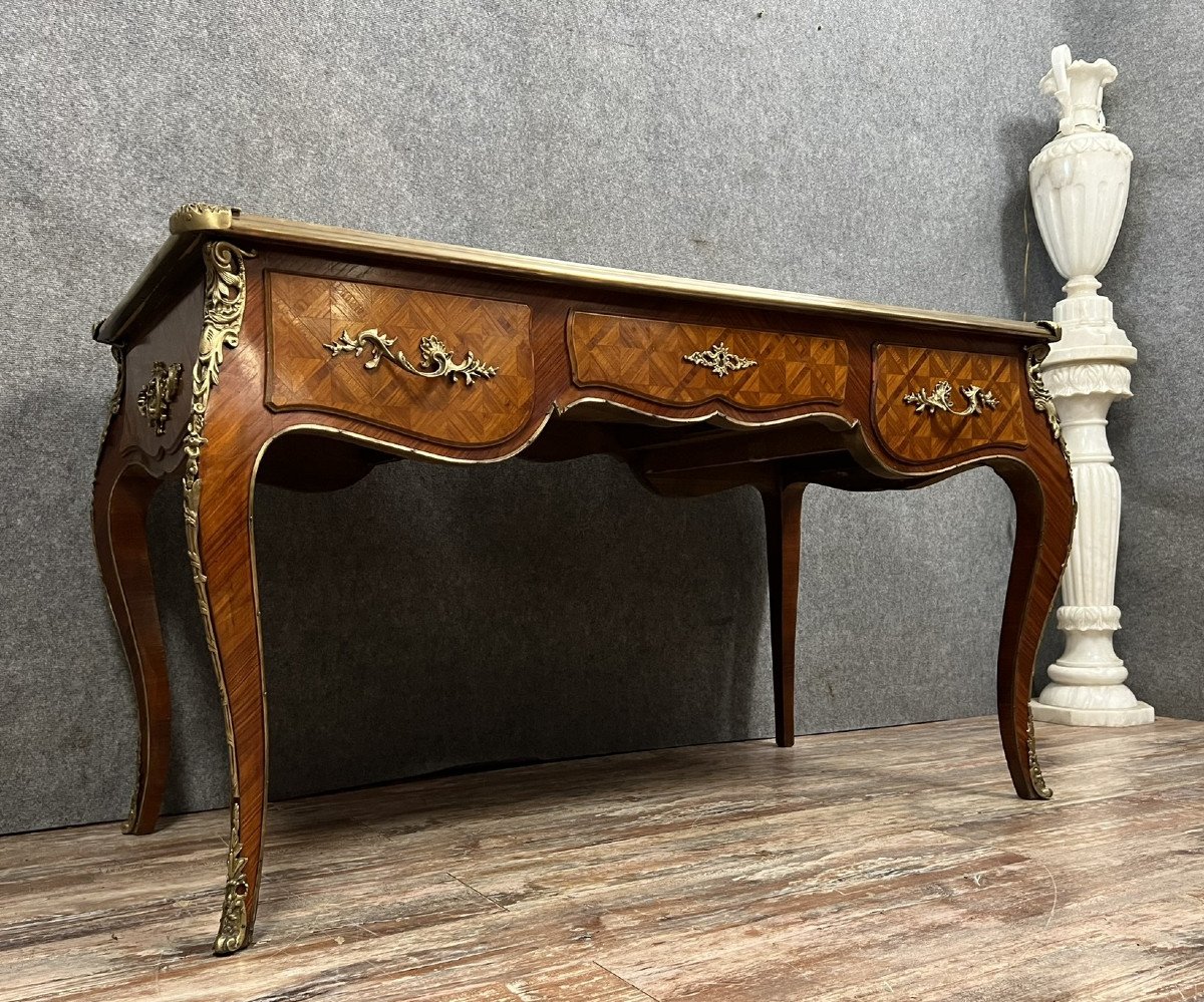 According To The Creations Of Charles Cressent: Double-sided Minister's Desk In Rosewood -photo-3