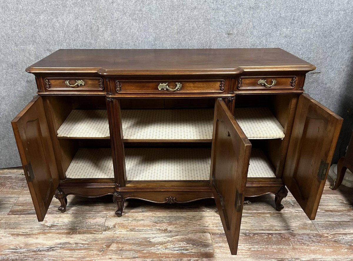 Louis XV Style Stamped Sideboard In Walnut -photo-5