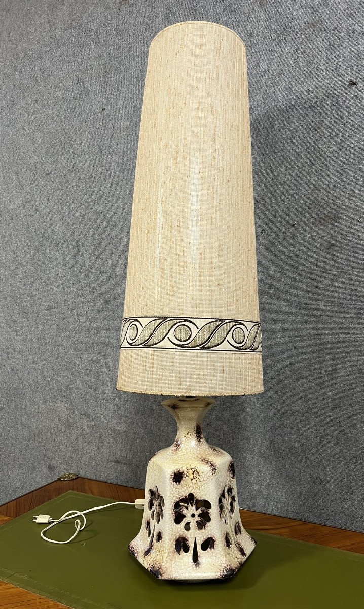 Large Vintage Ceramic Floor Lamp -photo-2