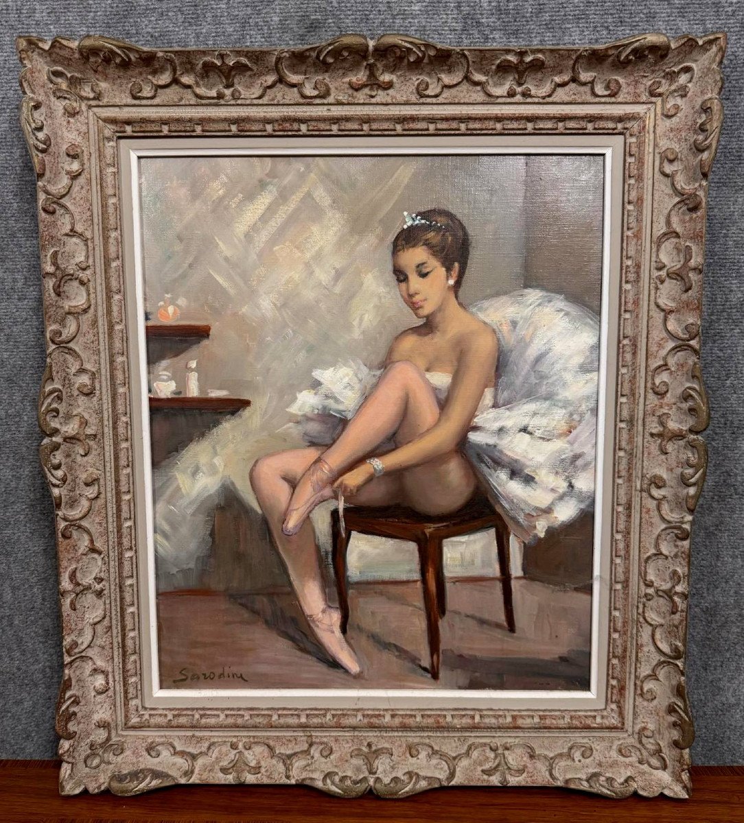 Carlo Salodini (1903-1950): Superb Oil On Canvas "the Ballerina" Art Deco Period