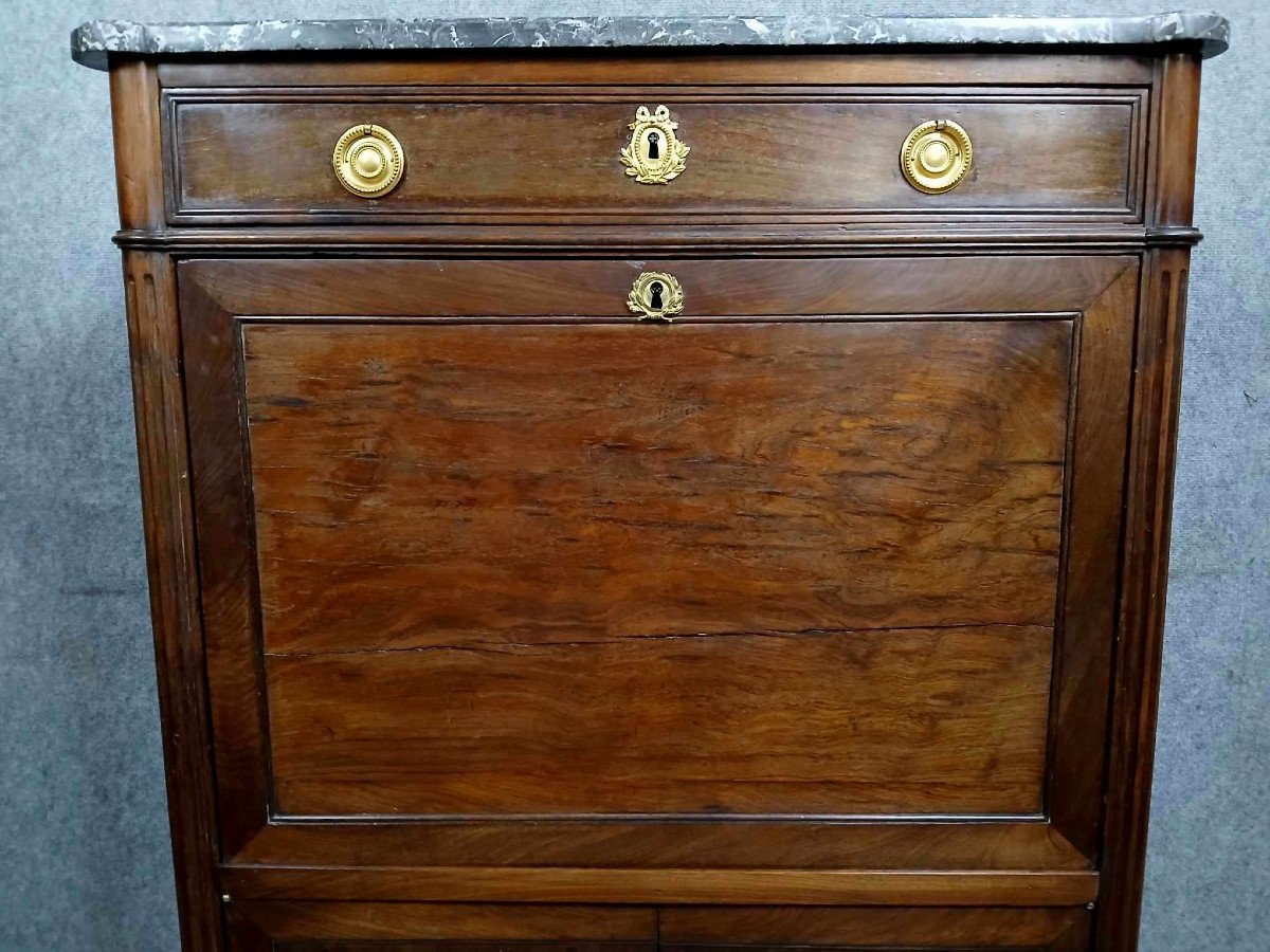 Parisian Secretary Louis XVI Period In Mahogany -photo-6