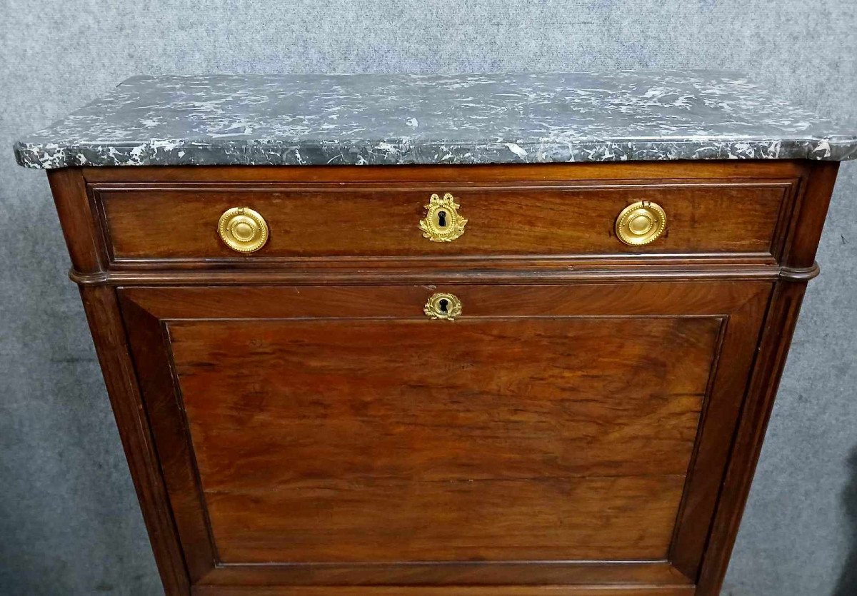 Parisian Secretary Louis XVI Period In Mahogany -photo-7