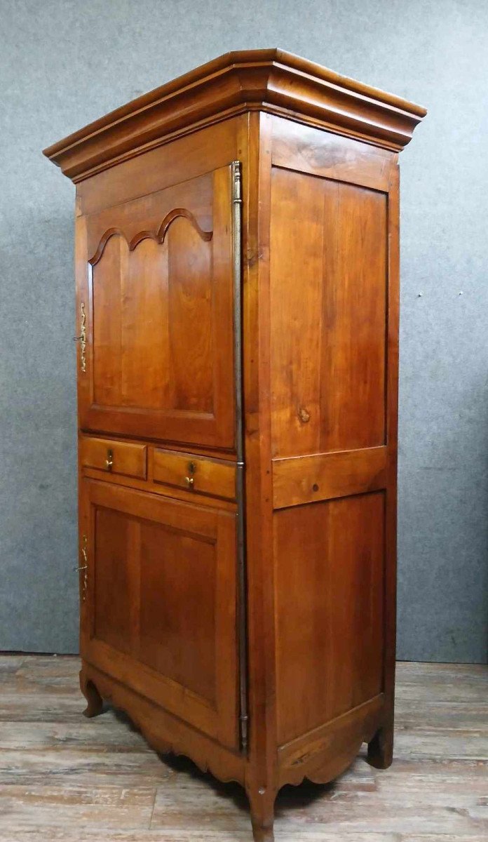 Louis XV Period Standing Man Cabinet In Cherry Wood-photo-1