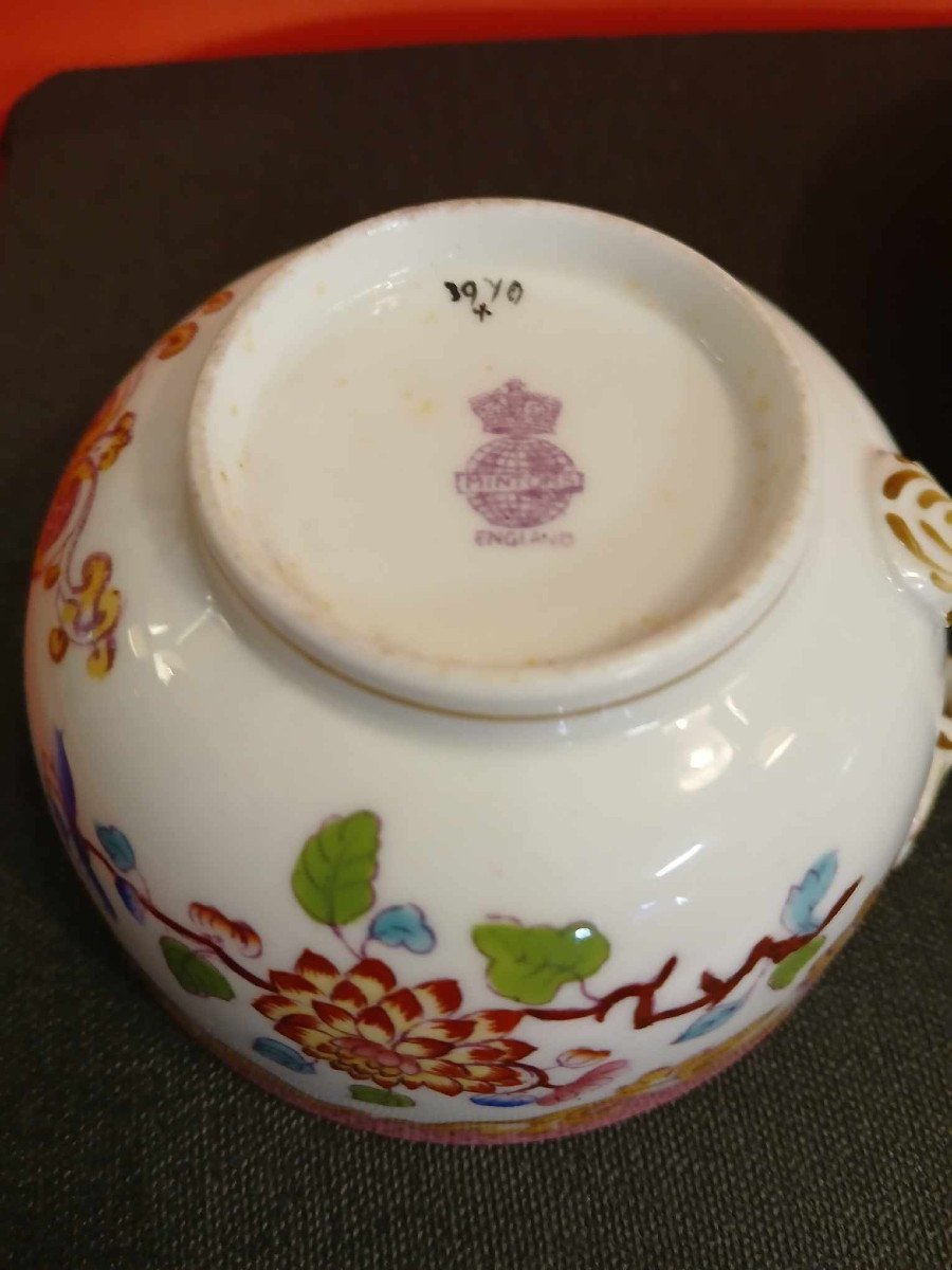 Minton Angleterre : Tasse Et Sous Tasse En Porcelaine A Décors Japonisant -photo-5