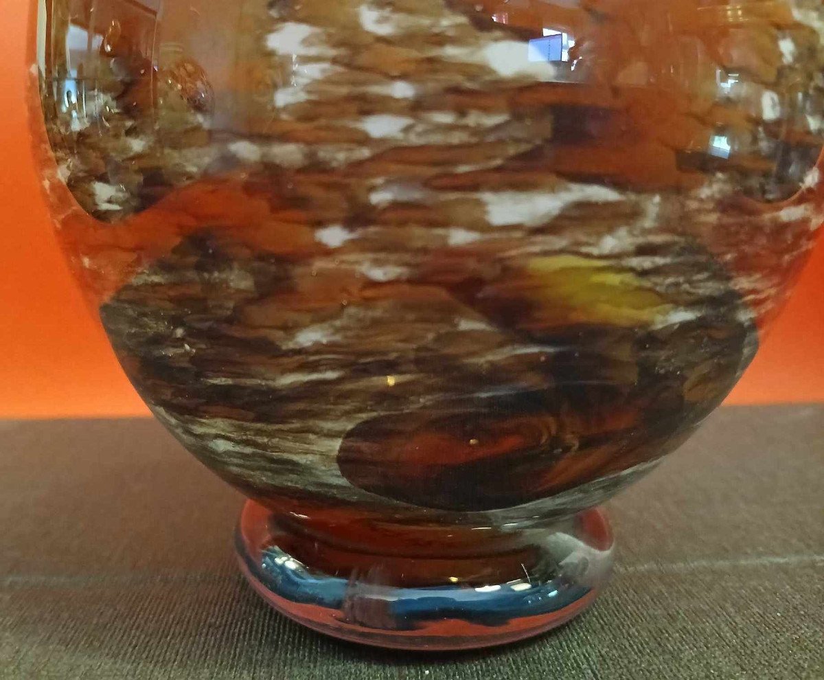 Vase Vintage En Verre Soufflé Dans Le Gout Des Réalisations De Jc Novaro -photo-2