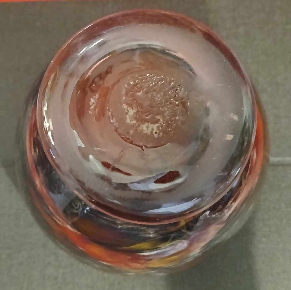 Vase Vintage En Verre Soufflé Dans Le Gout Des Réalisations De Jc Novaro -photo-4