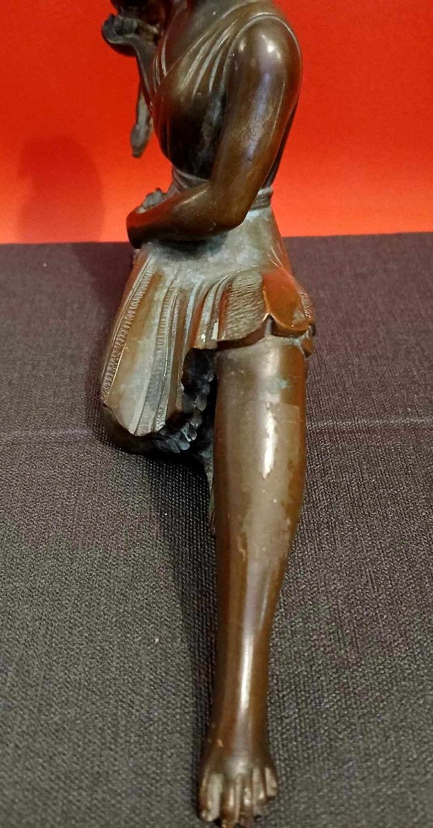 Sujet En Bronze La Femme Au Perroquet-photo-2