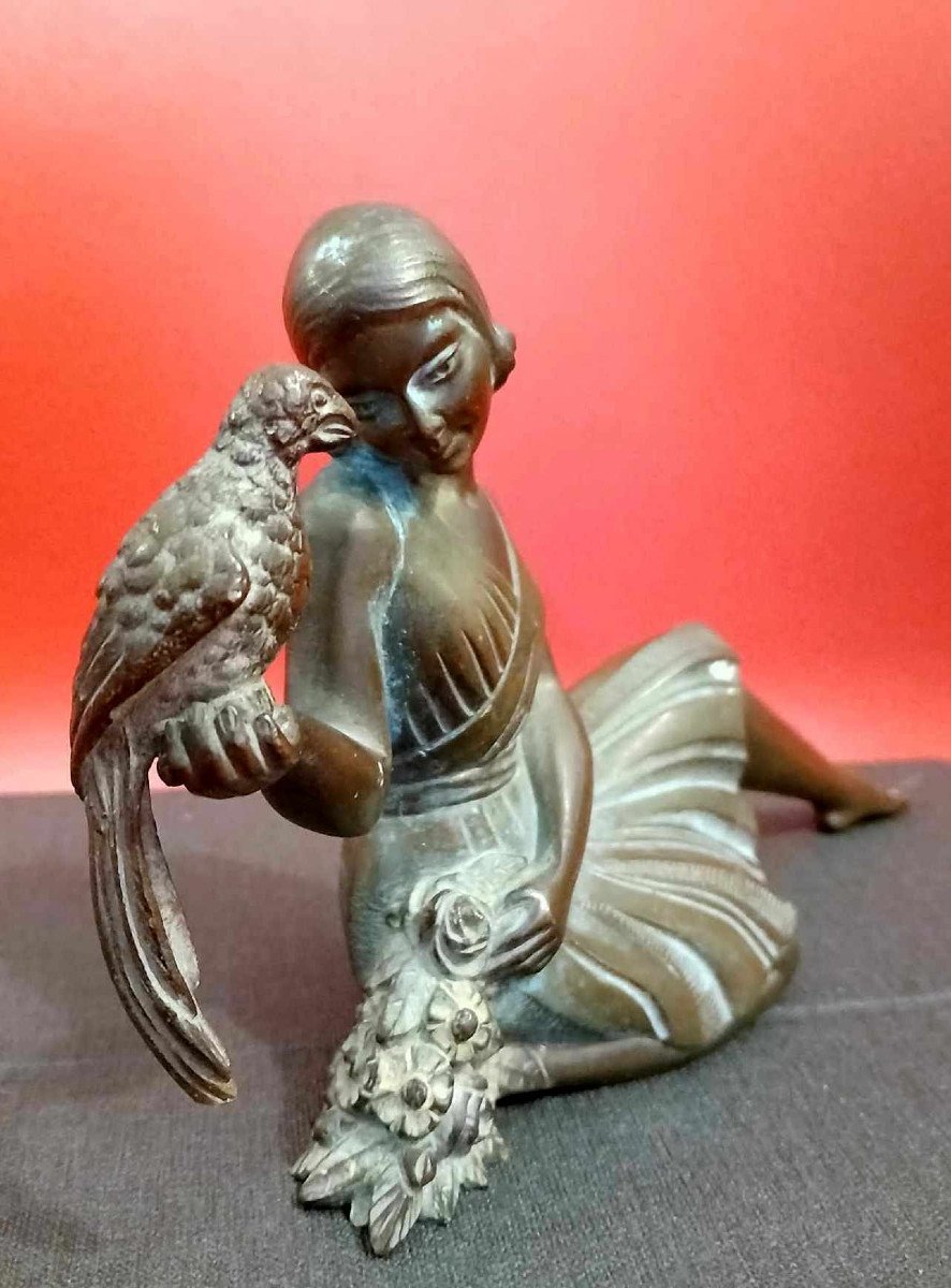 Bronze Subject The Woman With The Parrot-photo-4