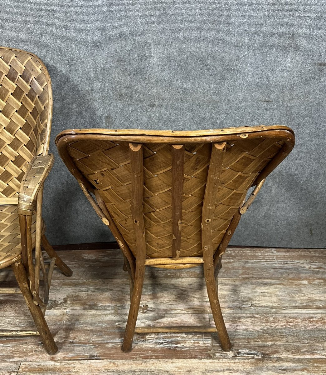 After "le Corbusier": Pair Of Rattan Armchairs Handcrafted For Pascal Raffier-photo-7