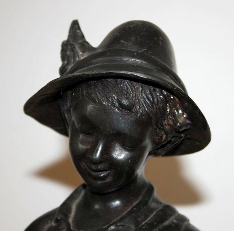 Sculpture Statue Bronze Child Hunter Signed Auguste Moreau ? Cace ? 19th Century-photo-4