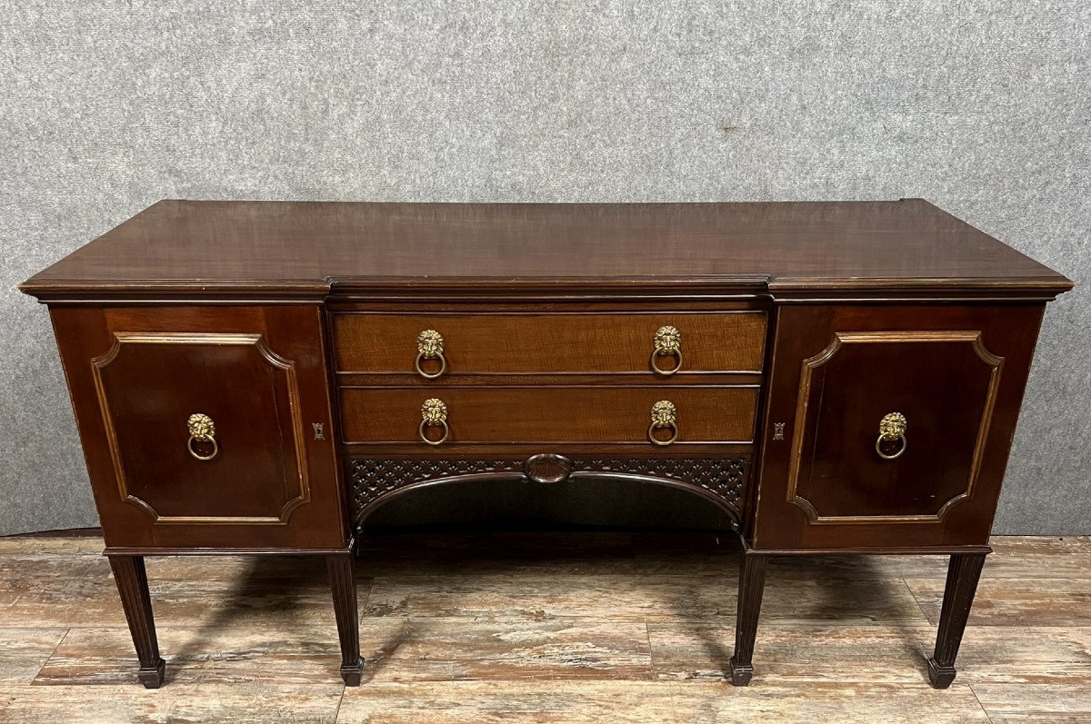 Commode A Portes En Enfilade époque Napoléon III En Acajou -photo-1