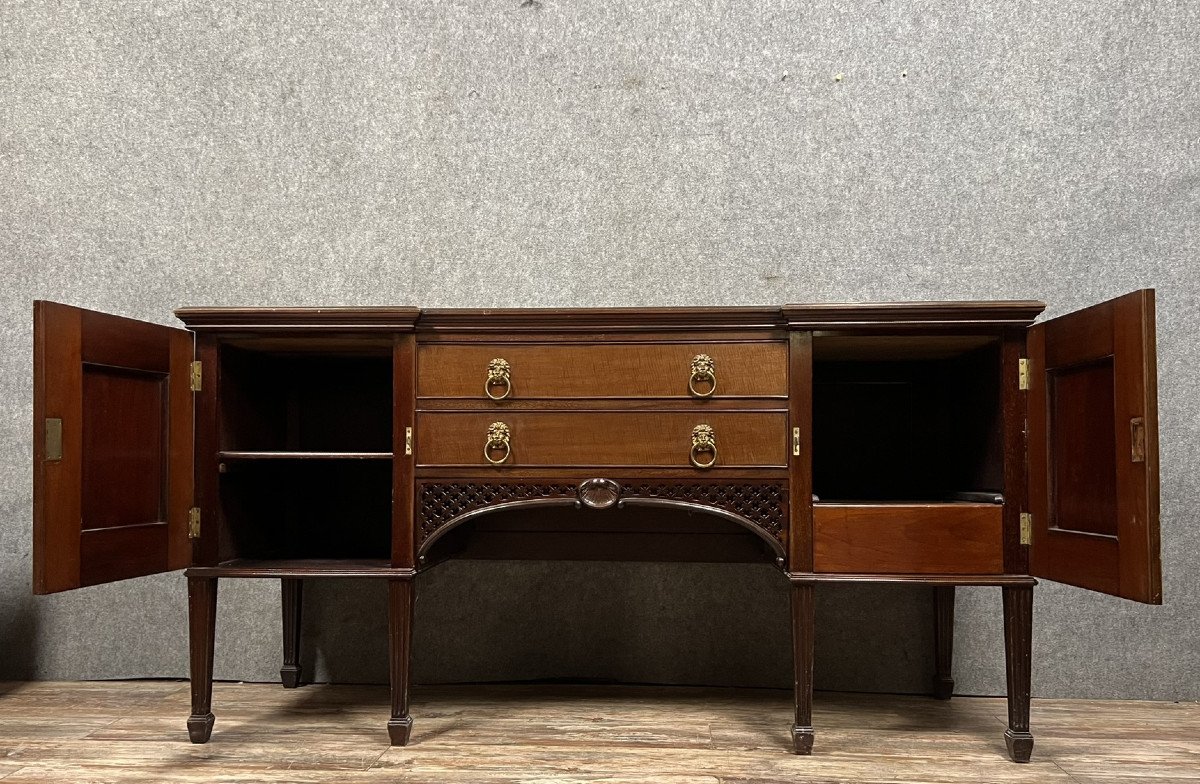 Commode A Portes En Enfilade époque Napoléon III En Acajou -photo-4