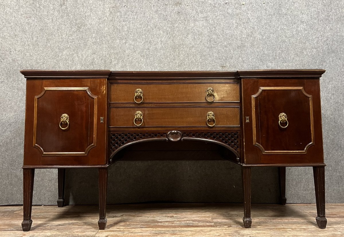 Commode A Portes En Enfilade époque Napoléon III En Acajou 