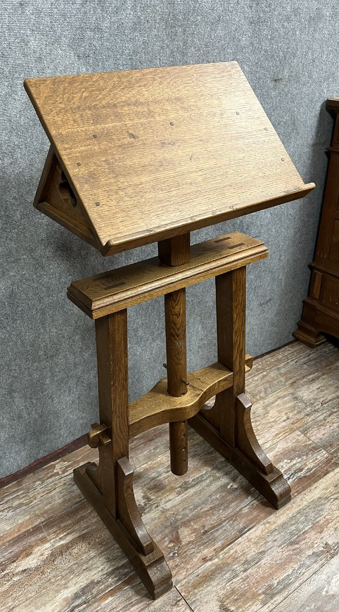 Lectern A System Napoleon III Period In Solid Wood -photo-3