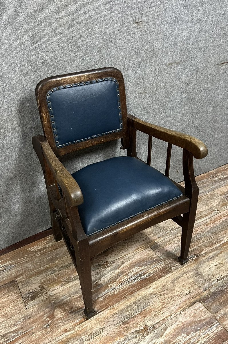 Solid Wood Barber Chair Napoleon III Period Circa 1880-photo-1