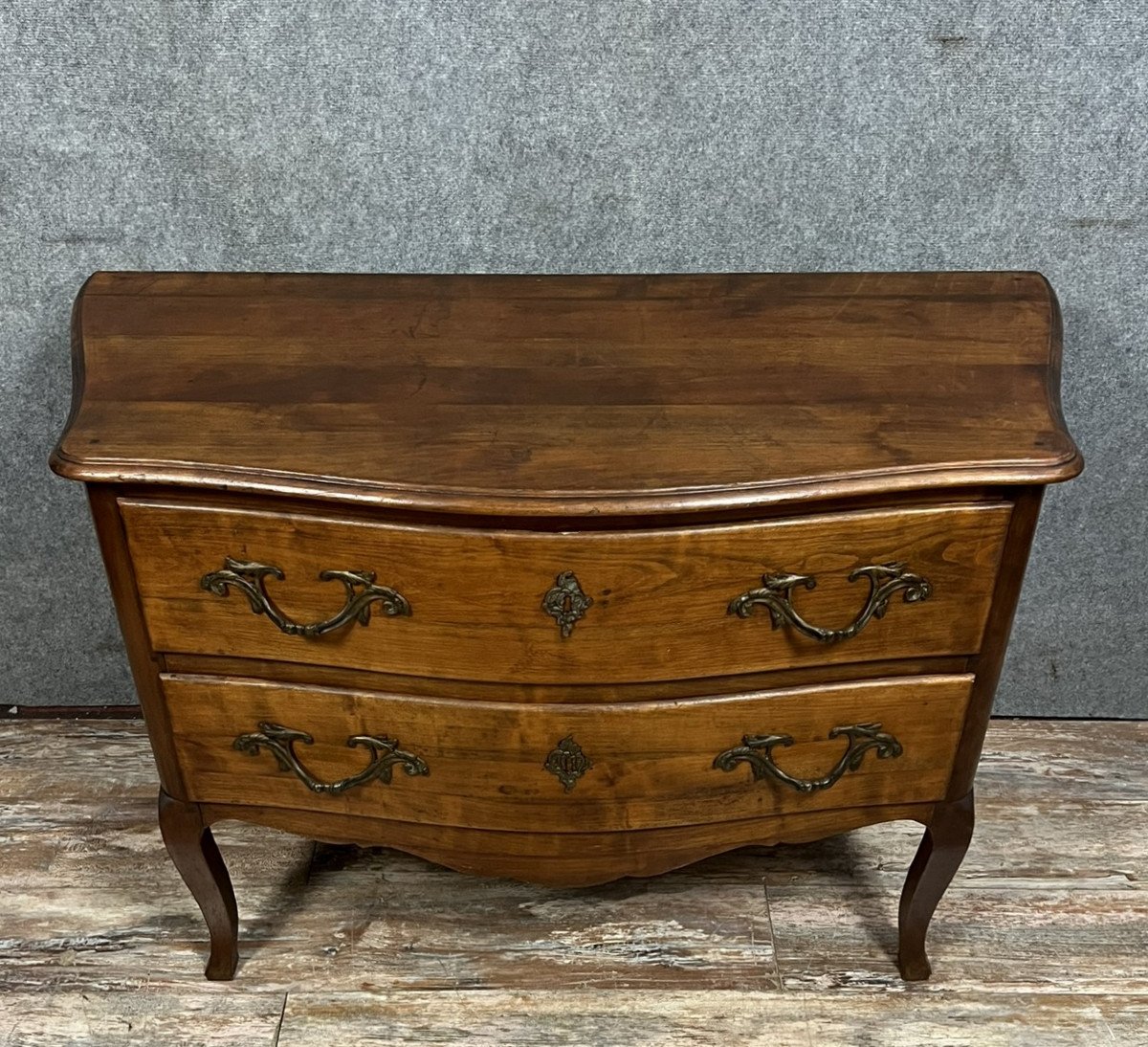 Commode Sauteuse Style Louis XV En Bois Massif Vers 1880-photo-1