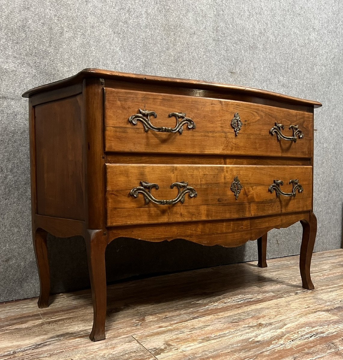 Commode Sauteuse Style Louis XV En Bois Massif Vers 1880-photo-2