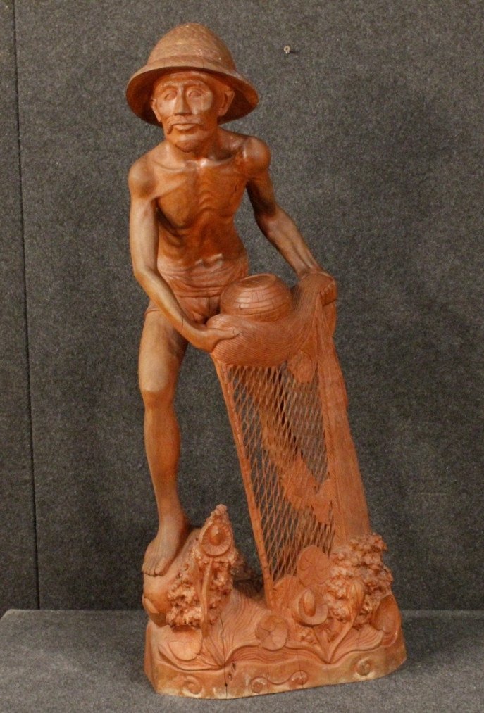 Asia Early 20th Century: Monumental Ironwood Sculpture / Height 97 Cm   