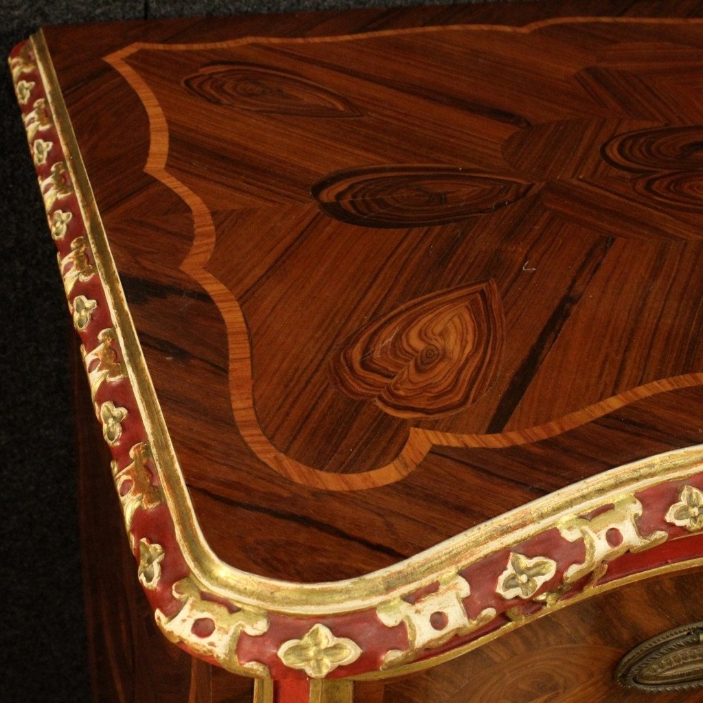 Regency Style Curved Chest Of Drawers In Rosewood And Rosewood Marquetry -photo-3