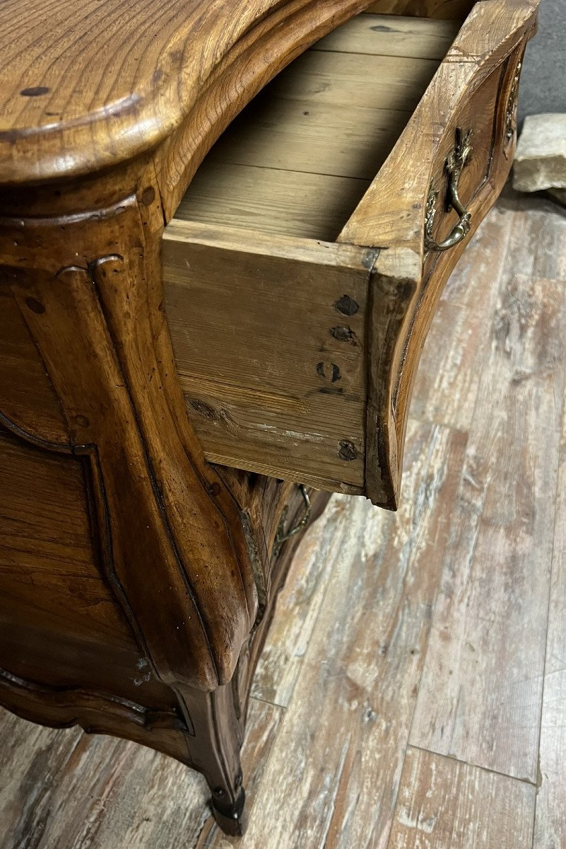 Commode Tombeau époque Louis XV En Bois d'Orme-photo-5