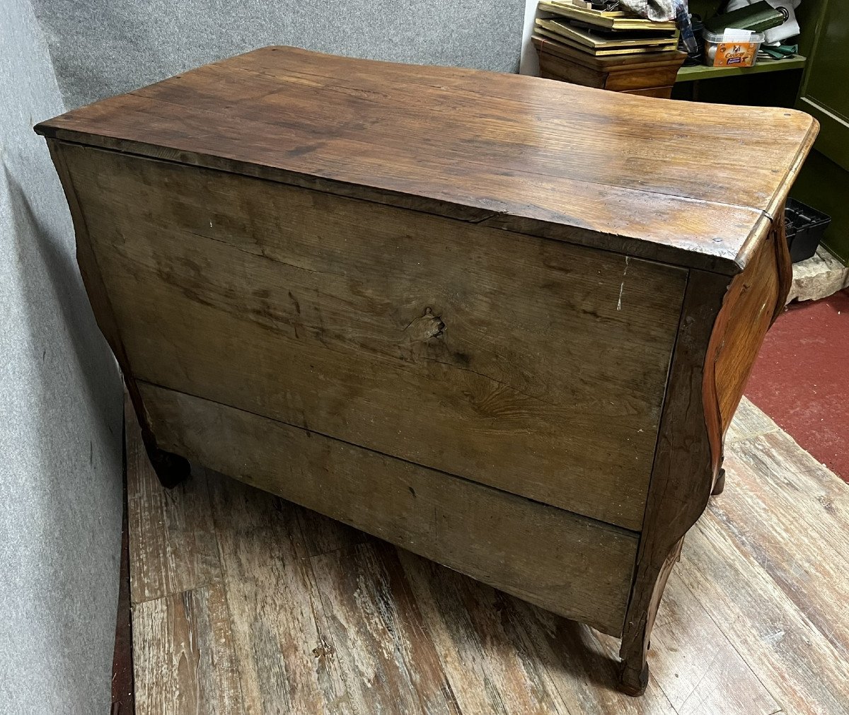 Commode Tombeau époque Louis XV En Bois d'Orme-photo-6