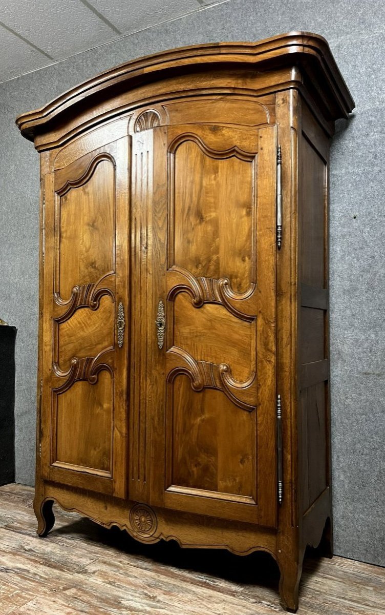 Louis XV Period Wardrobe In Solid Walnut 