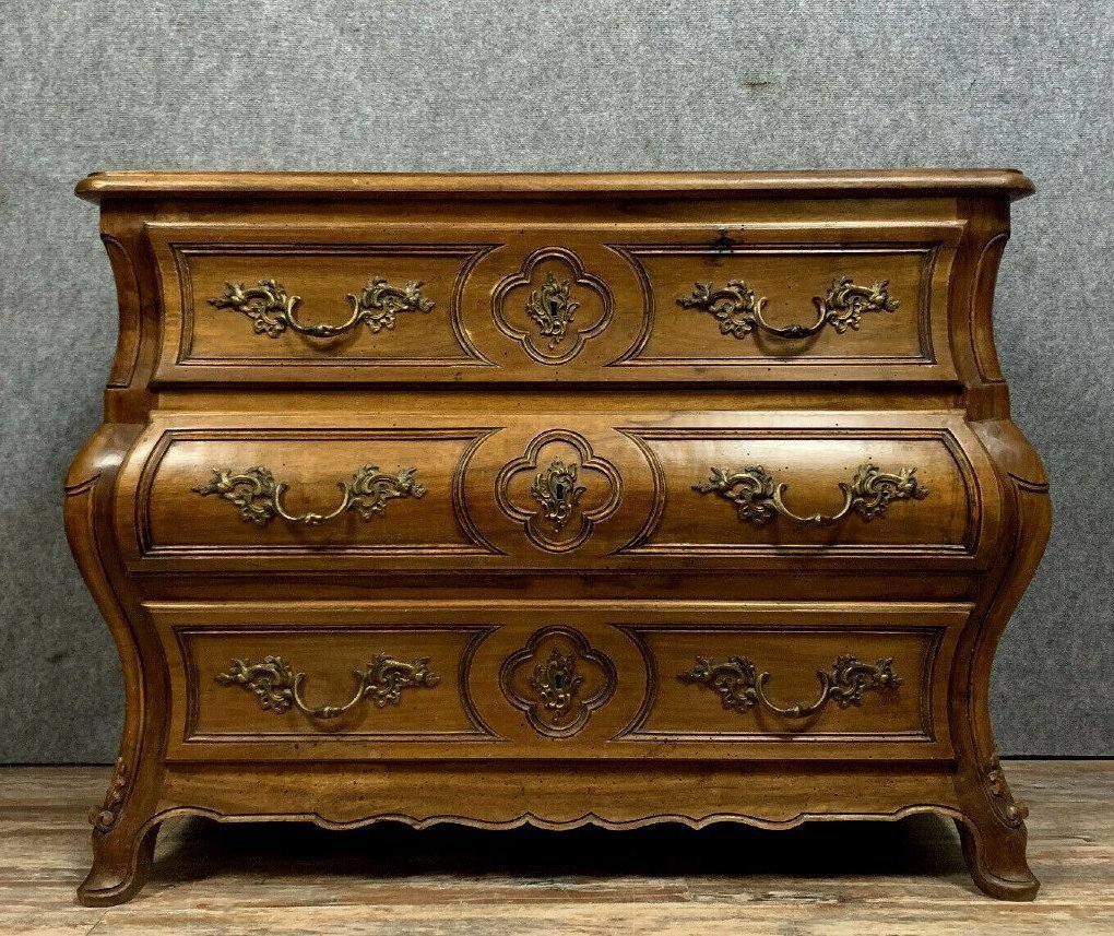 Commode Tombeau Galbée Toutes Faces Style Louis XV 