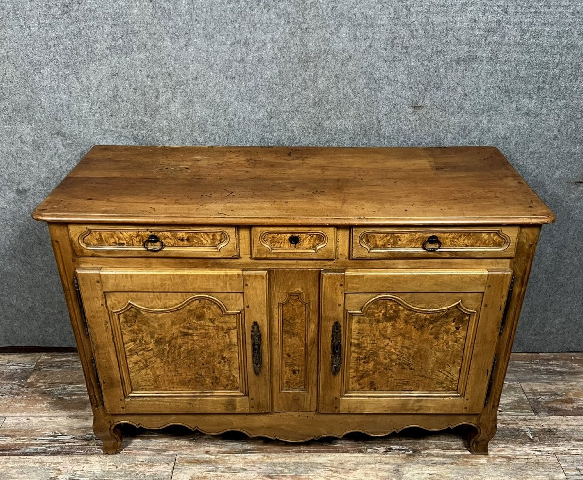 Louis XV Period Bressan Buffet In Walnut And Elm Burl-photo-1