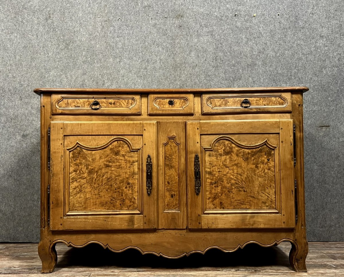 Louis XV Period Bressan Buffet In Walnut And Elm Burl-photo-2