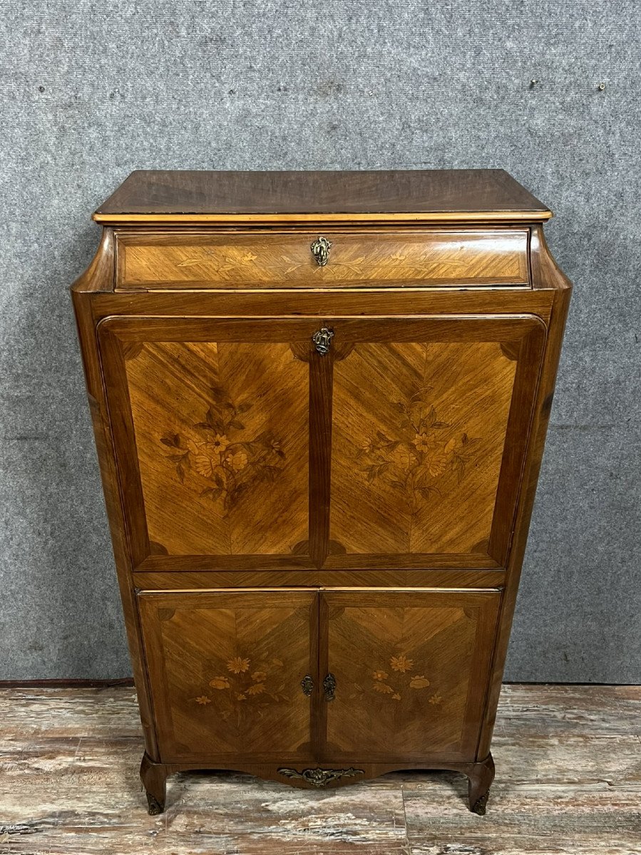  Louis XV Style Marquetry Secretary-photo-1