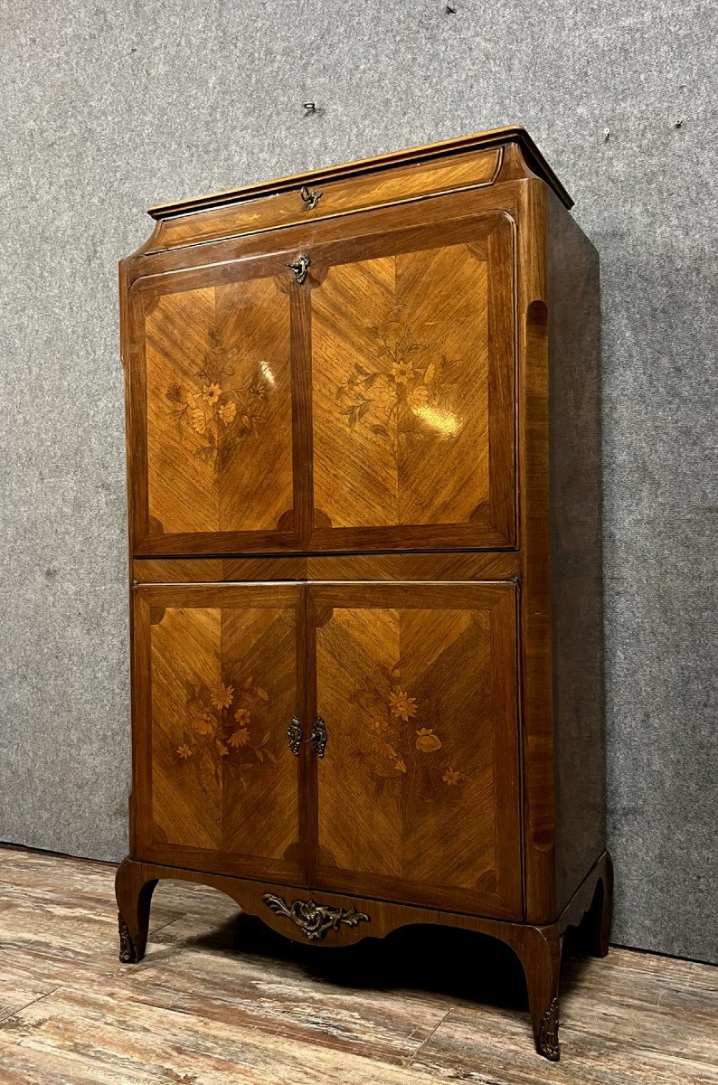  Louis XV Style Marquetry Secretary-photo-3