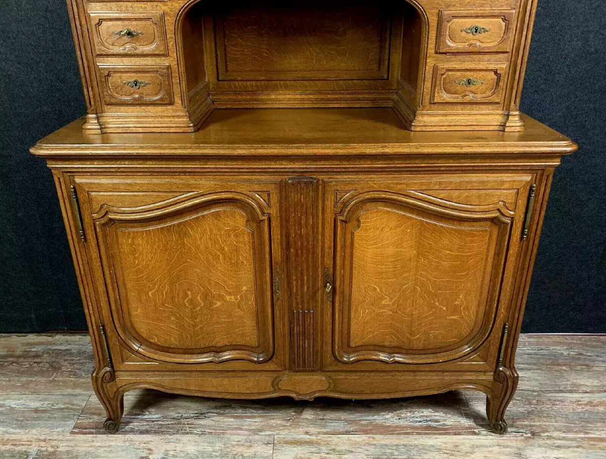 Louis XV Style Oak Bookcase Buffet-photo-3