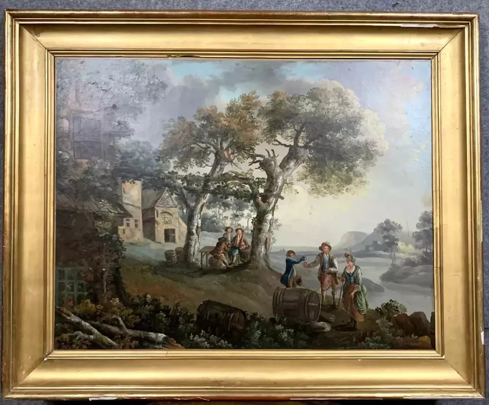 école Italienne Vers 1800 : Huile Sur Toile (122 X 101cm)