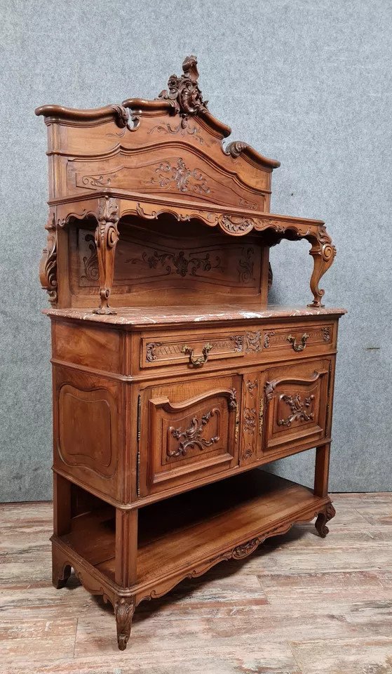 Louis XV Style Buffet Serving Trolley In Solid Walnut Circa 1880-photo-2