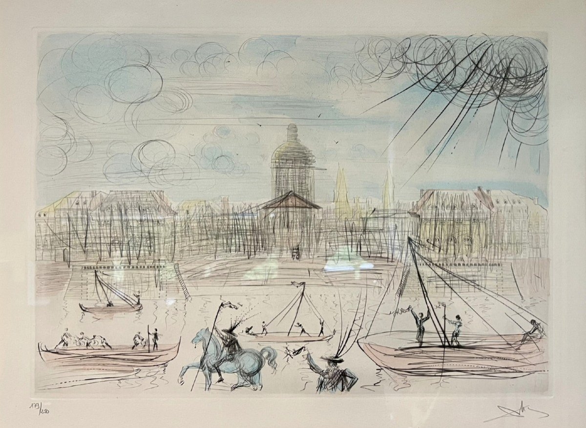 Salvador Dali (1904-1989): The Academy Of Paris, 1971 Color Etching-photo-3