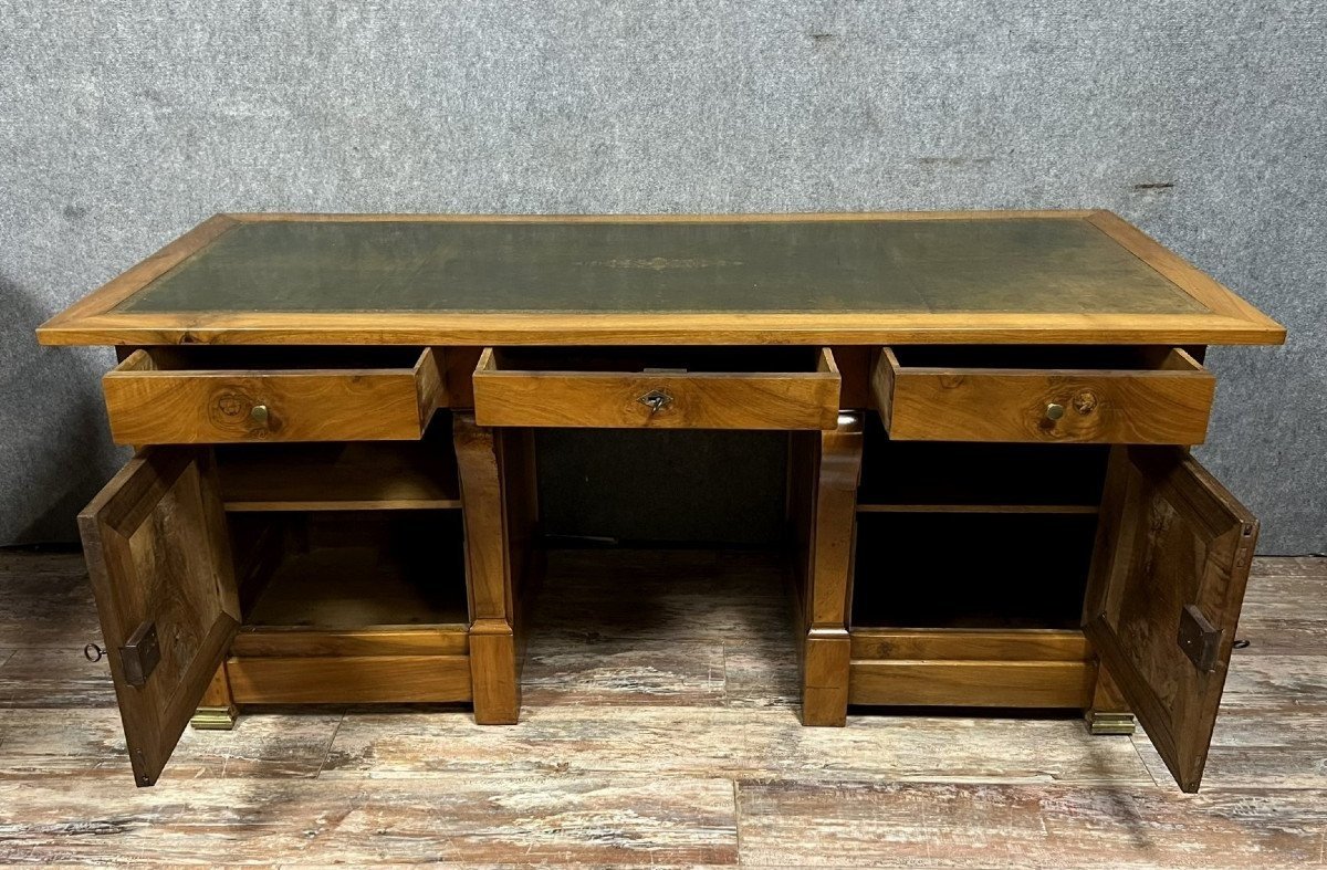 Very Important Empire Period Center Desk In Solid Walnut -photo-3