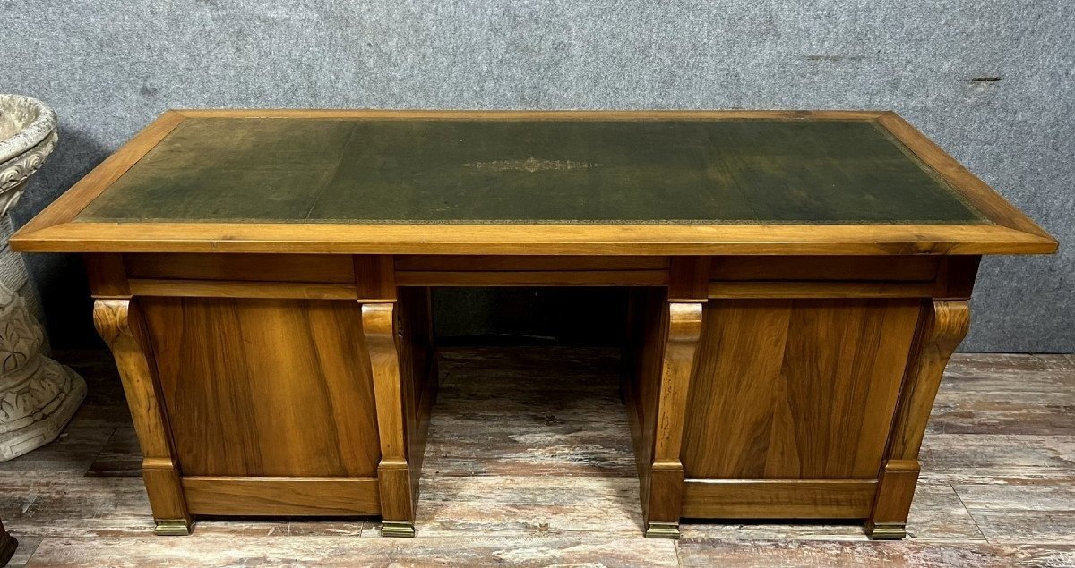 Very Important Empire Period Center Desk In Solid Walnut -photo-6