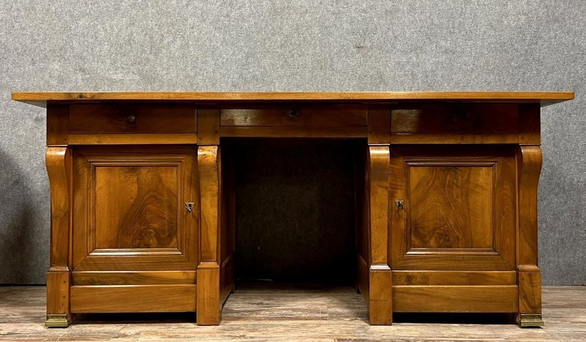 Very Important Empire Period Center Desk In Solid Walnut -photo-7