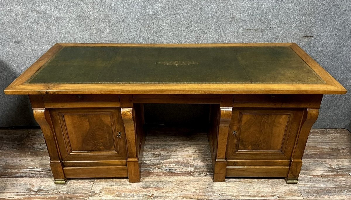 Very Important Empire Period Center Desk In Solid Walnut 