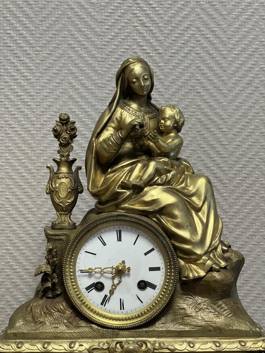 Important Gilt Bronze And Marble Clock From The Napoleon III Period -photo-1