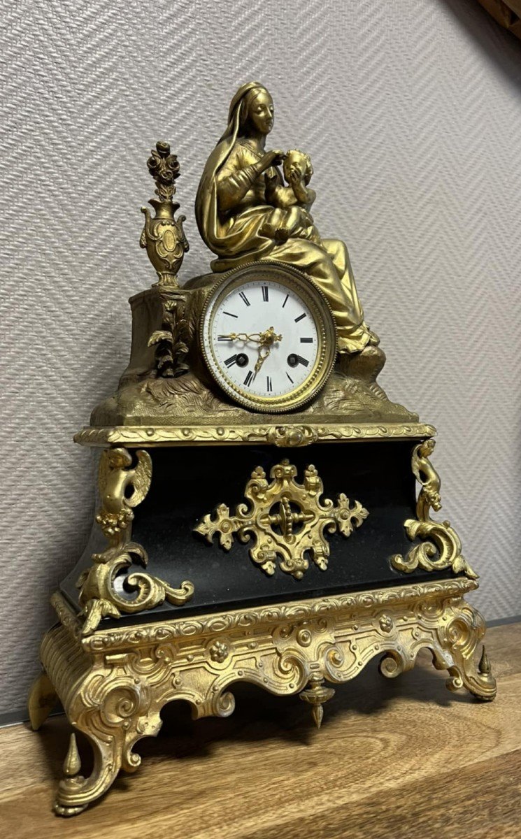 Important Gilt Bronze And Marble Clock From The Napoleon III Period -photo-4