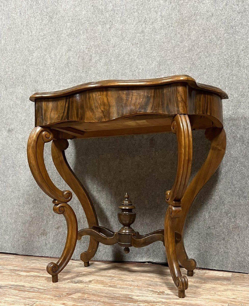 Napoleon III Period Curved Console In Mahogany -photo-3